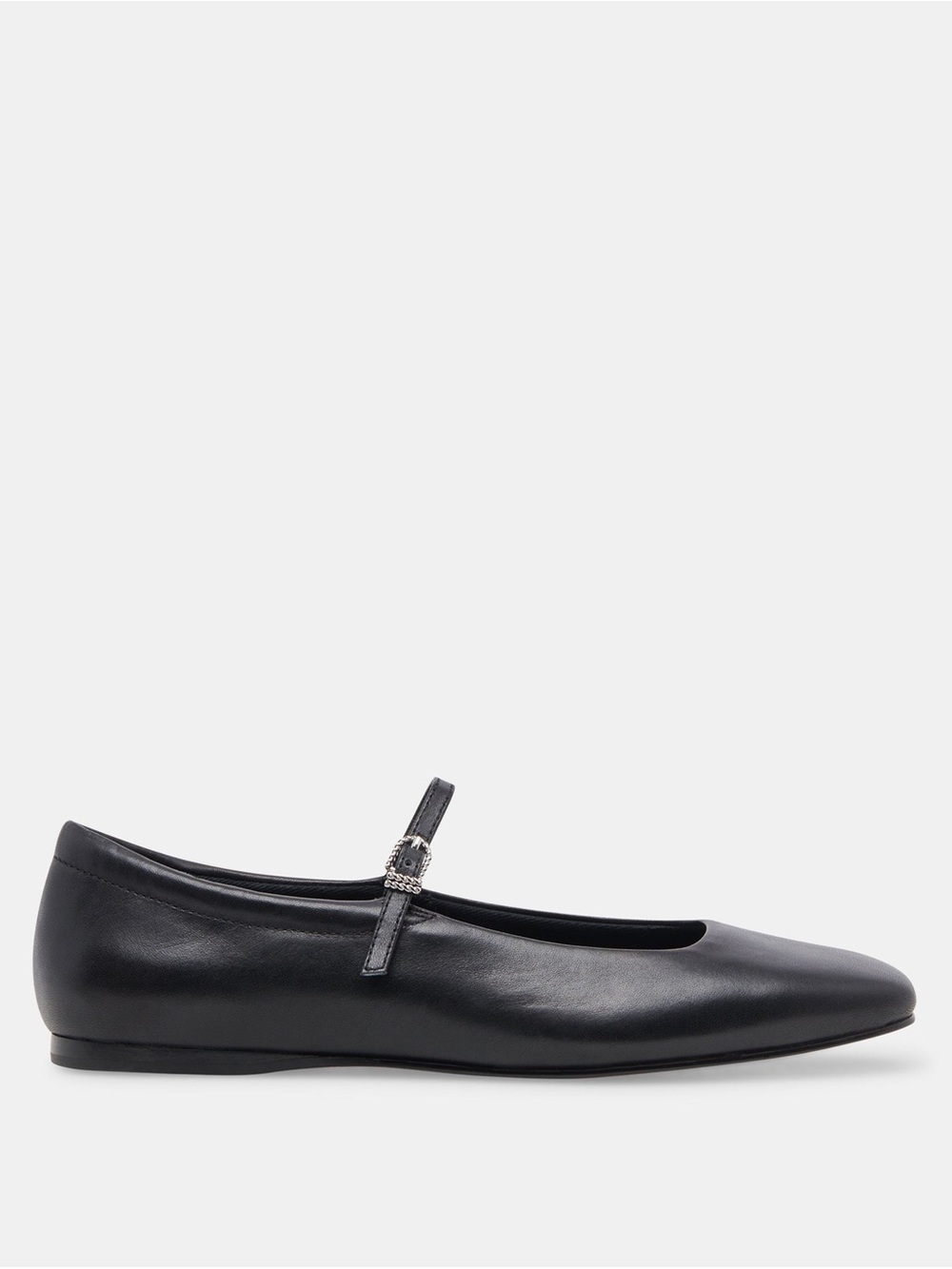 Dolce Vita Reyes Wide Ballet Flats in Black Leather | MODERATELY USED